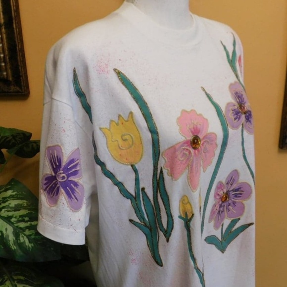 Wetpaint Hand Painted Flower Shirt - Picture 6 of 8